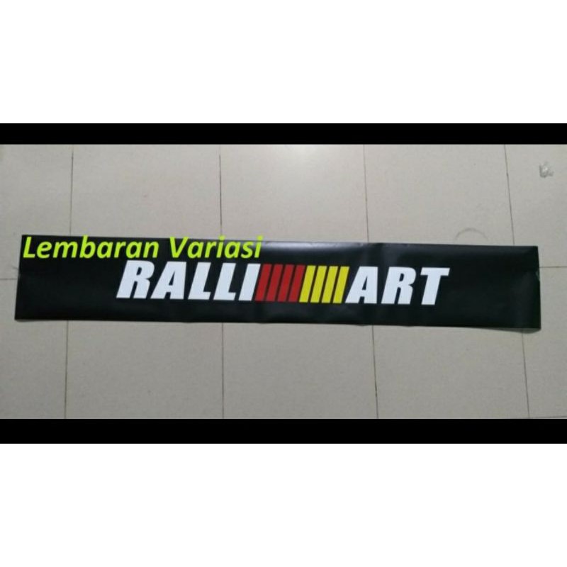 Stiker mobil kaca depan RALLIART with background hitam black