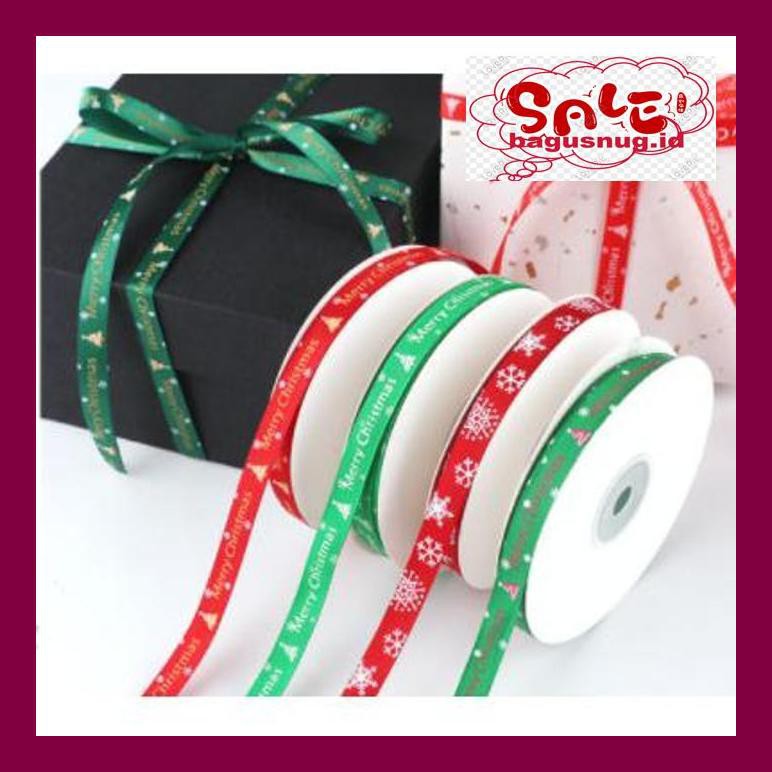 

Perlengkapan Natal -Ty- Pita Natal Motif Merah Hijau / Christmas Ribbon Gift - Hijau 790Natt