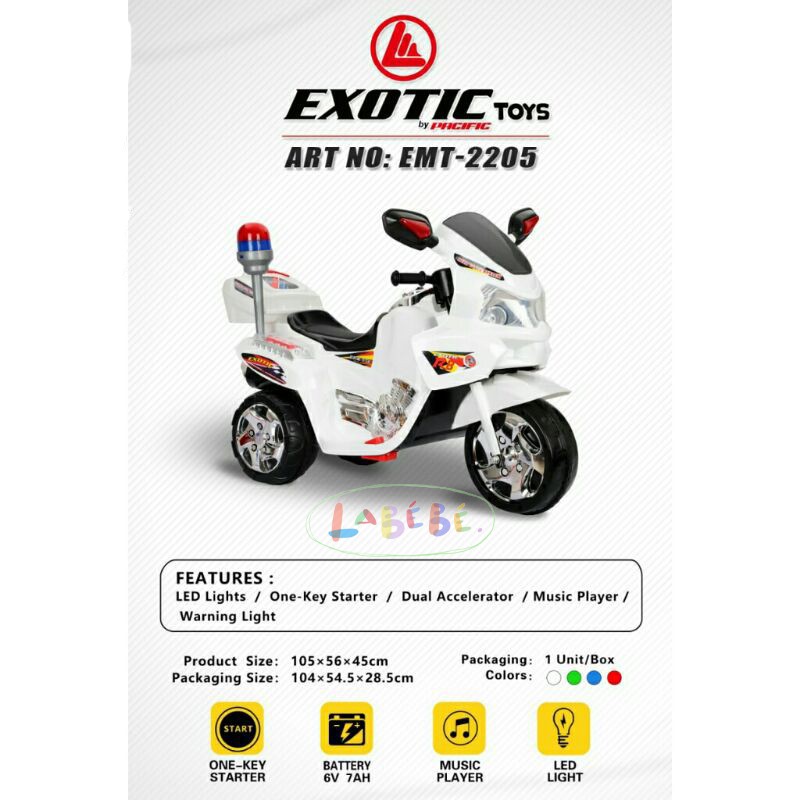 Motoran Aki Anak Motor Sport Exotic EMT 2205 Dengan Remote Control