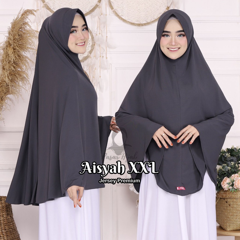 Jilbab Instan Aisyah Size XXL Hijab Instan Jersey Premium Kerudung Bergo Pasar Hija'b