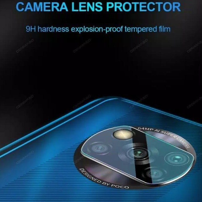 Tempered Glass Camera Xiaomi Redmi Note 11 4G / Note 11s 4G / Poco M4 Pro 4G / Poco M4 Pro 5G / Poco M3 / Poco M3 Pro 5G / Poco X3 GT / Poco F3 / Poco X3 NFC / Poco X3 / Poco X3 Pro Lensa Camera Pelindung Camera Belakang