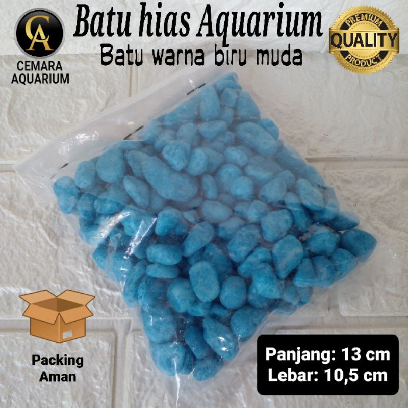Batu hias aquarium/ batu warna biru muda/ hiasan aquarium/ aquarium