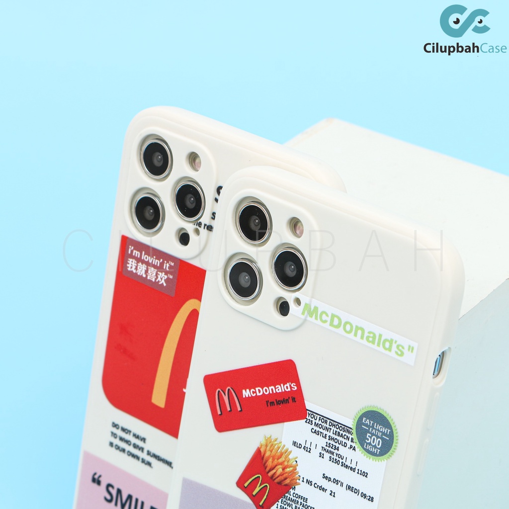 Soft Case Casing Oppo Reno A1K A3S F9 A15 A71 A37 A33 A53 A5 A52 4F - MCD Mcdonalds French Fries &amp; Hot Dog Edge Square Full Lens Cover Casing