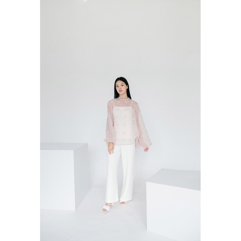 Aura Label - Pam White Pants - Celana Wanita Kekinian Kulot Terbaru