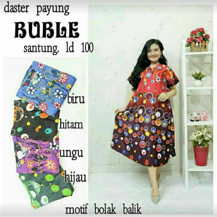 Daster Payung Wanita Bahan Rayon Kancing Depan Busui Bumil