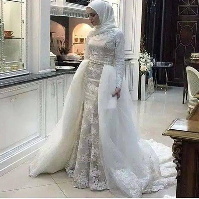 Gaun pengantin hijab - gaun prewedding import - baju pengantin muslimah - dress pengantin