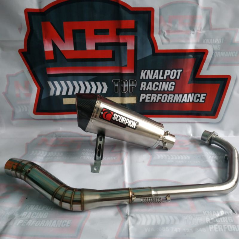 knalpot racing Scorpion CB150R CBR150R VERZA Vixion xabre Byson R15 GSX Sonic MX fullsystem-3