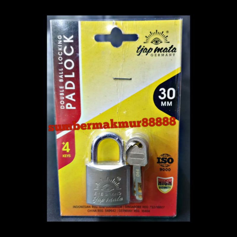 Gembok ukuran 30mm merk tjap mata
