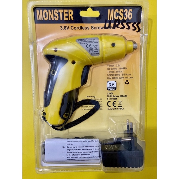 Alat Mesin Bor Tangan / Alat bor portable monster mcs36 atau 3.6V Cordless Screwdriver