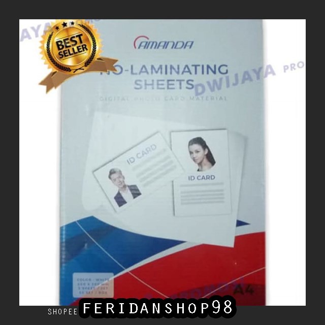 

BT467 KERTAS PVC BAHAN BEST ID CARD INSTAN 50 SHEET MERK AMANDA BY FERIDANSHOP98