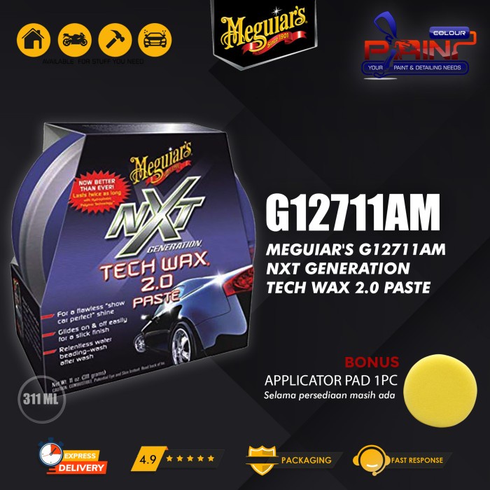 Meguiars NXT Tech Wax 2.0 Paste 311gr, Proteksi Pengkilap Mobil Motor