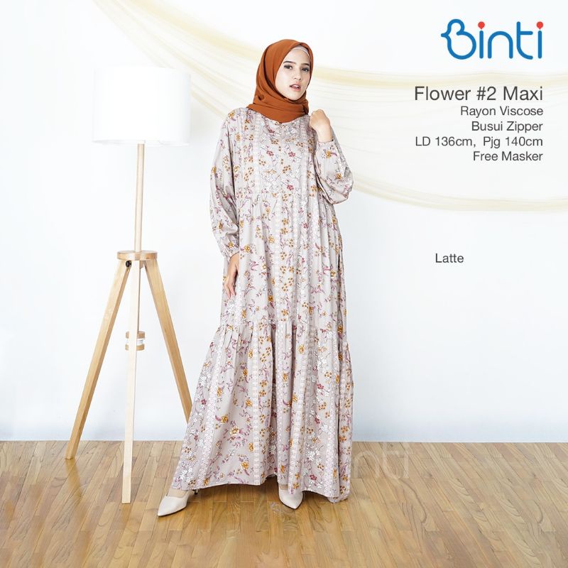 COD ORIGINAL BINTI FLOWER GAMIS JUMBO BIGSIZE LD 130 GEBY ISLAN WINNA KATUN VISCOSE FIT XXXL GAMIS MUSLIM BIGSIZE MOTIF bunga-Flower #2 late