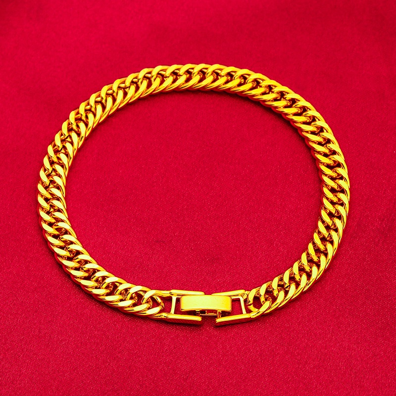 Gelang Model Kepang Silang Lapis Emas Emas Asli Kadar 375 Ukuran 6mm Gaya Klasik Untuk Pria Dan Wanita