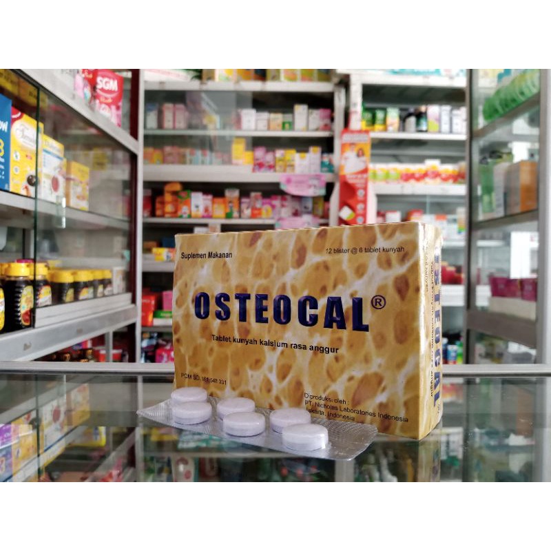 OSTEOCAL TABLET KUNYAH KALSIUM RASA ANGGUR | 1 Strip @6 Tablet ED 07/2025