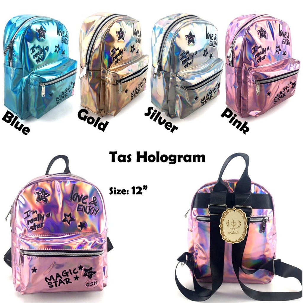 PROMO TERMURAH CUCI GUDANG Tas Ransel Fashion Remaja Hologram Magic Girls High Quality Import