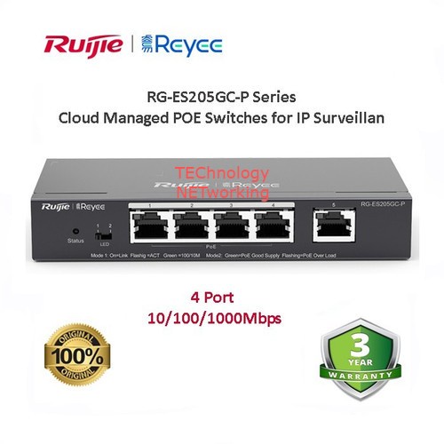 Ruijie Reyee RG-ES205GC 5-Port Smart Cloud Managed Switch