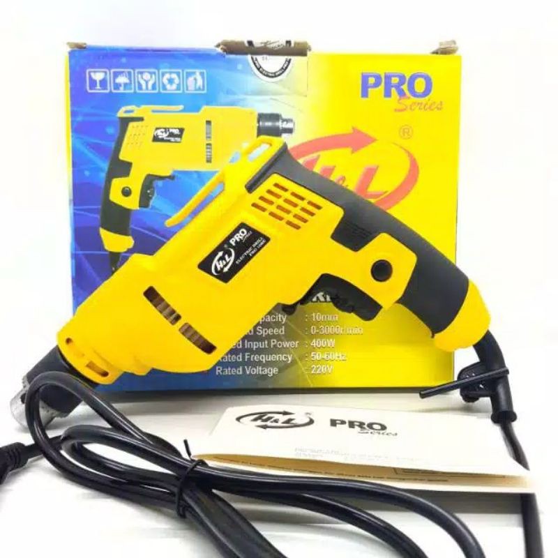 Mesin Bor Electric Drill H&amp;L Pro Series 10mm