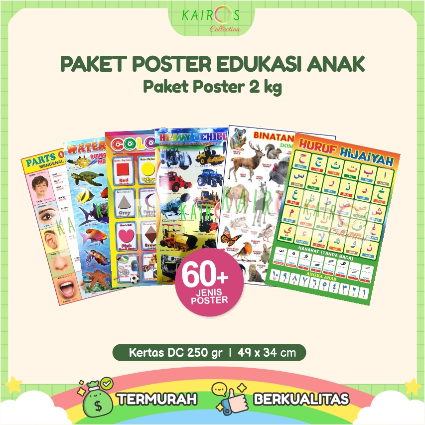 Poster Edukasi Belajar Anak Paket 2 Kg