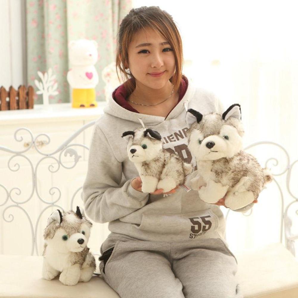 Timekey Mainan Boneka Stuffed Plush Anjing Husky Lucu 20cm Untuk Hadiah Anak C7V8