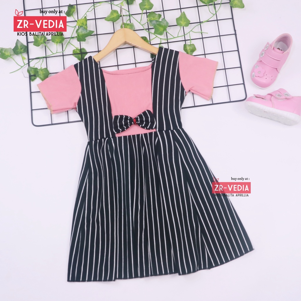 Dress Nadine uk 3-5 Tahun / Dres Pesta Anak Perempuan Murah Harian Lengan Pakaian Baju Cewek Import