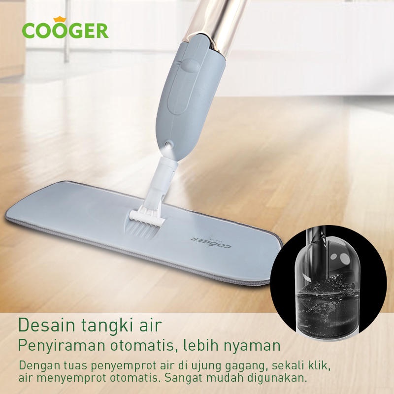 【Proses Cepat】COOGER Spray Mop Automatic With Water Tank Alat Pel Lantai Semprot Isi Air Otomatis Dan Praktis Dengan Tangki Air