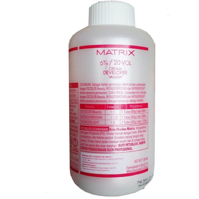Jual Matrix Developer Peroxide Oxidant Oksidan Cream 135ml Hair Dye Cat