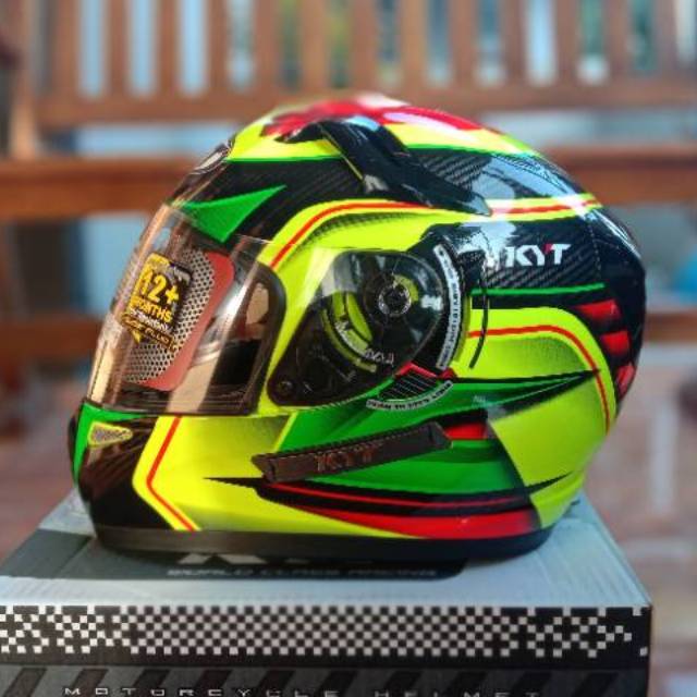 Helm KYT K2 Rider Super Fluo #2 Yellow Fluo Carbon Black Red Green Fluo K2R Full Face Double Visor
