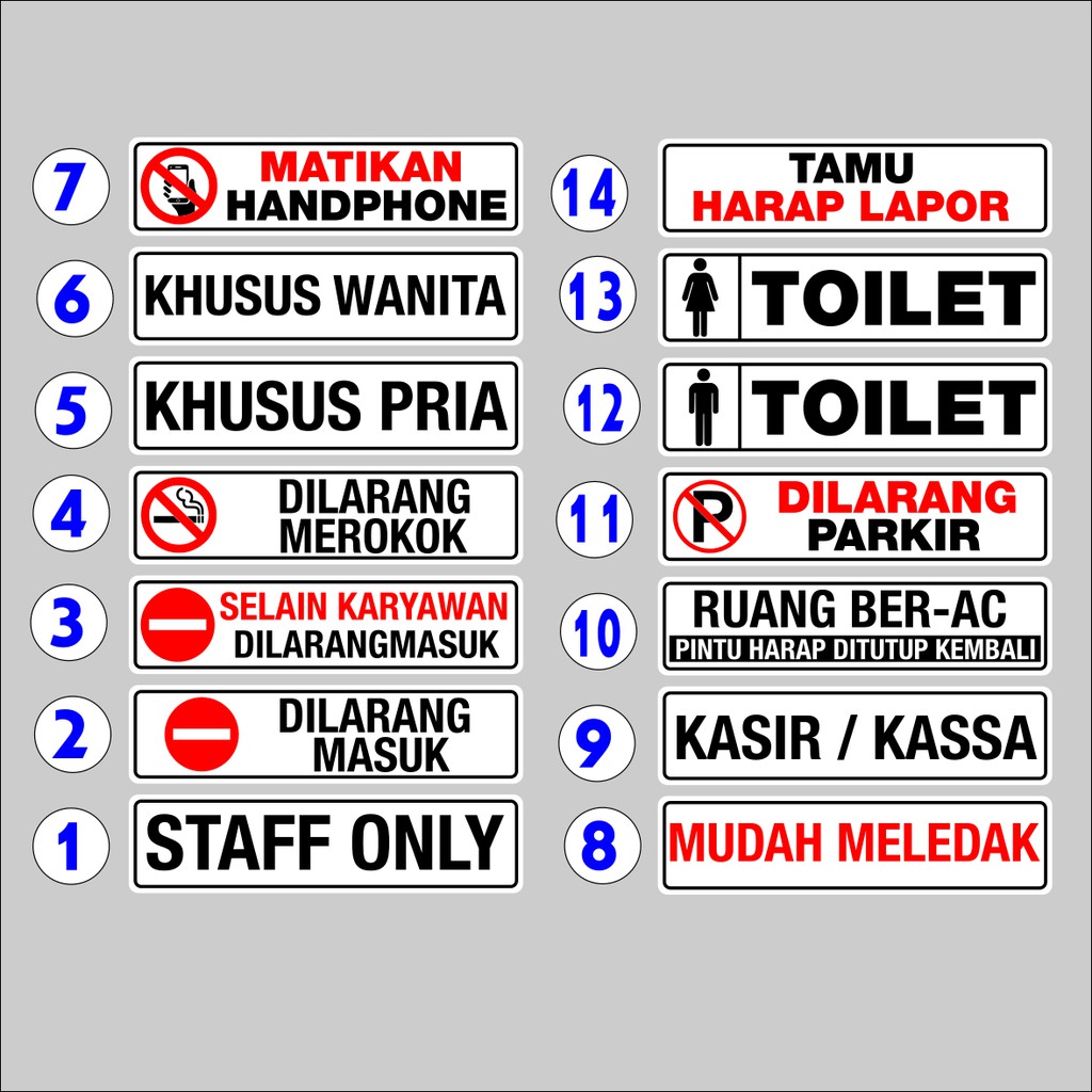 Sign Label Penunjuk - GESER VERTIKAL KIRI - SL010020d