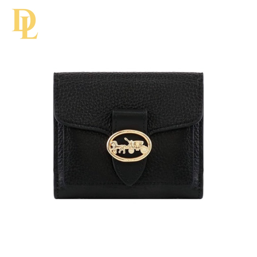 Coach Georgie Small Wallet In Colorblock Signature - Pebble Black (C6654)