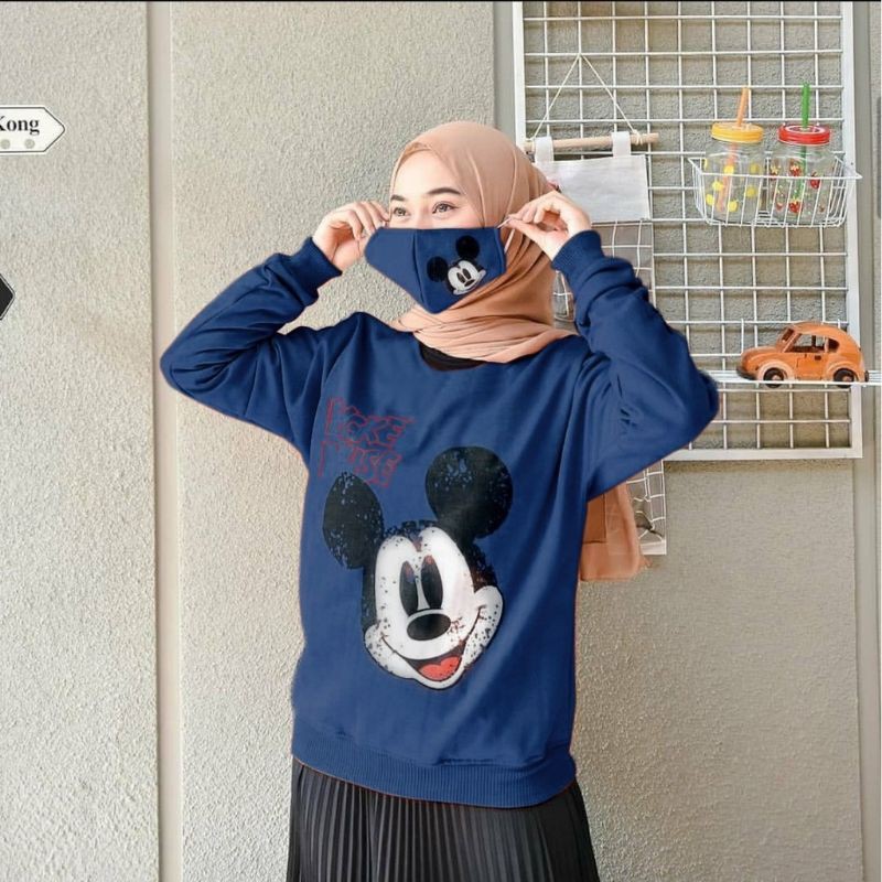 SWEATER MICKEY TEBAL + GRATIS MASKER