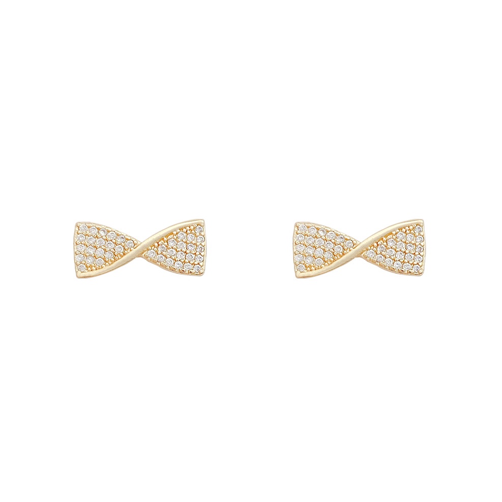 Anting Tusuk Sterling silver 925 Desain Pita Hias zircon Untuk Wanita