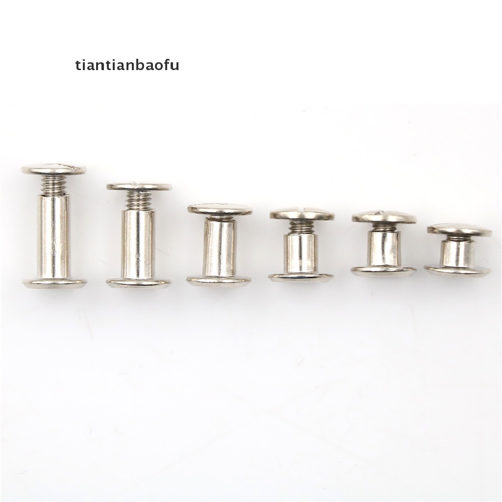 [tiantianbaofu] 20PCS New Nickel Binding Chicago Screws Nail Rivets Album Craft 5x6mm Useful Boutique