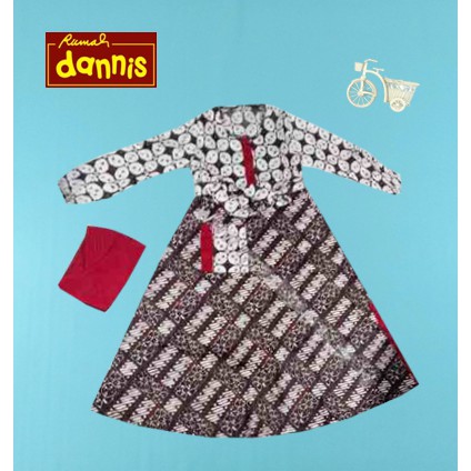 Baju Muslim Anak Dannis Perempuan Ukuran 9 untuk umur +/- 10 tahun