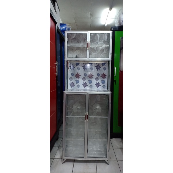Promo RAK PIRING LEMARI DAPUR ALUMUNIUM 2 PINTU Berkualitas