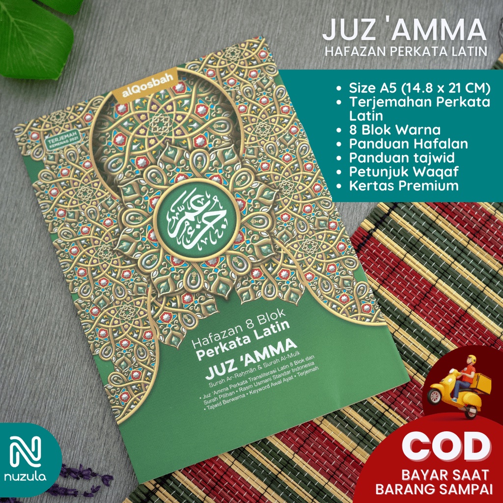 Juz Amma Hafazan 8 Blok Warna Beginner Perkata Latin A5 - Juz 30 Sedang Per Kata Belajar Terjemah Ha