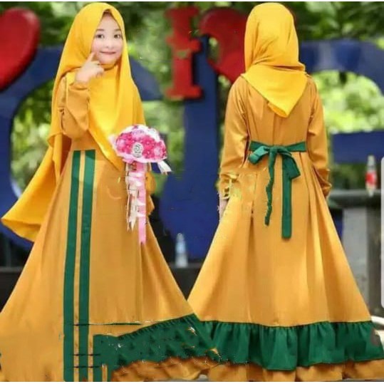 Gamis anak ROMERA KIDS SYARI, 7-10 thn (Bonus JILBAB) baju muslim Murah model Terbaru