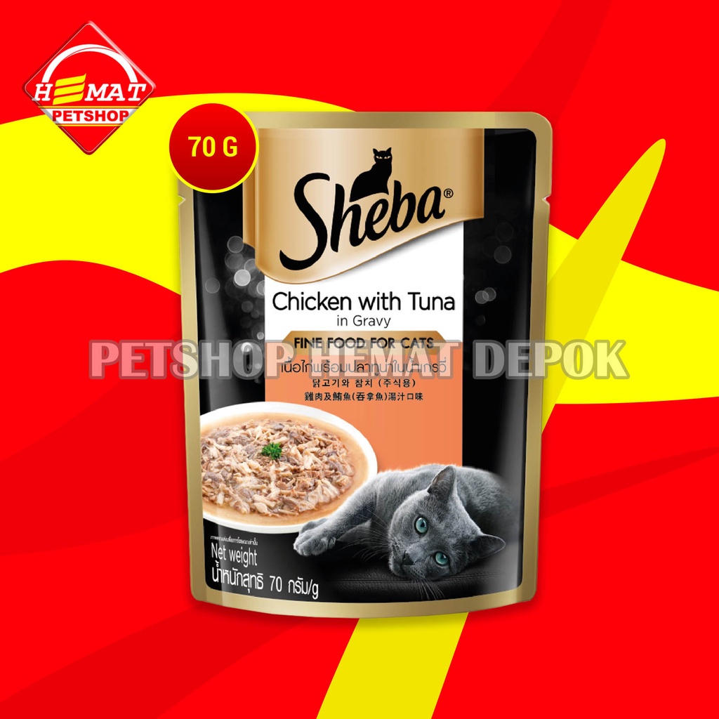 Makanan Kucing Basah Sheba Pouch 70 Gram Wet Food Pouch Sachet 70Gram