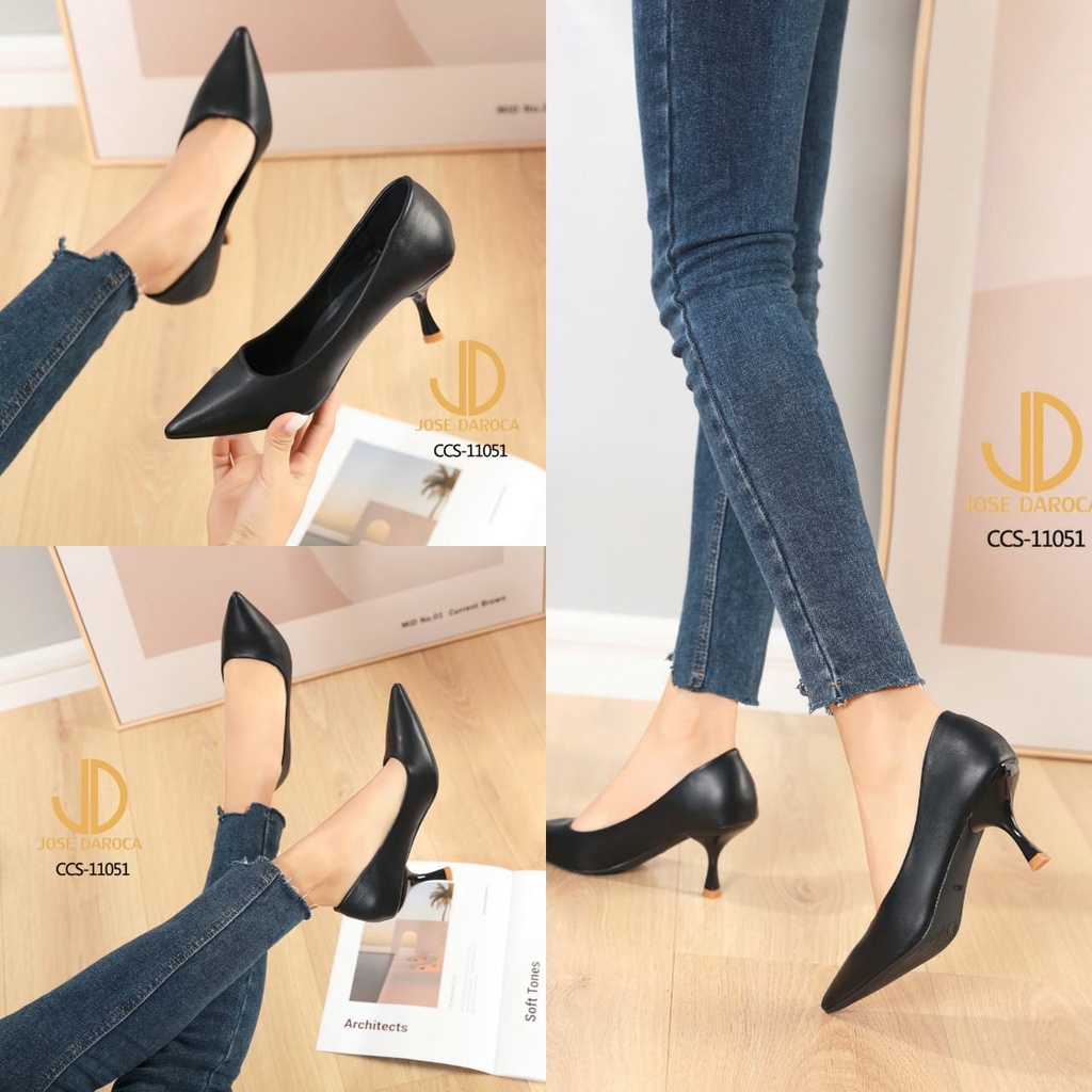 JOSE DAROCA High Heels Stiletto Kulit Shoes # CCS-11051 # ORIGINAL
