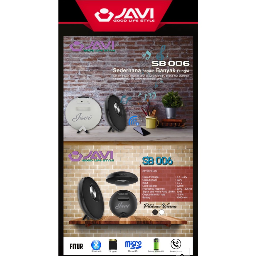 Speaker Bluetooth Javi SB-006