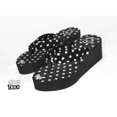 sandal wedges sponge motif polkadot