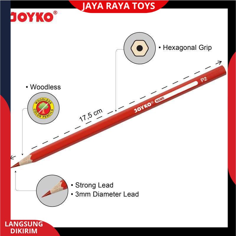 ( PROMO ) Joyko Pensil Warna 24 Warna Panjang CP-104 Untuk Mewarnai