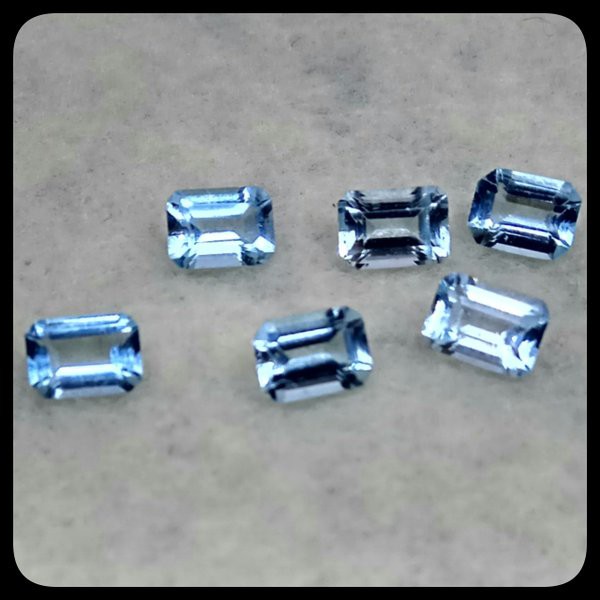 PASTI MURAH !!! NATURAL BATU PERMATA BLUE SKY TOPAZ CUTTING OCTAGON, TOP LUSTER SERAT BERSIH LOSTONE