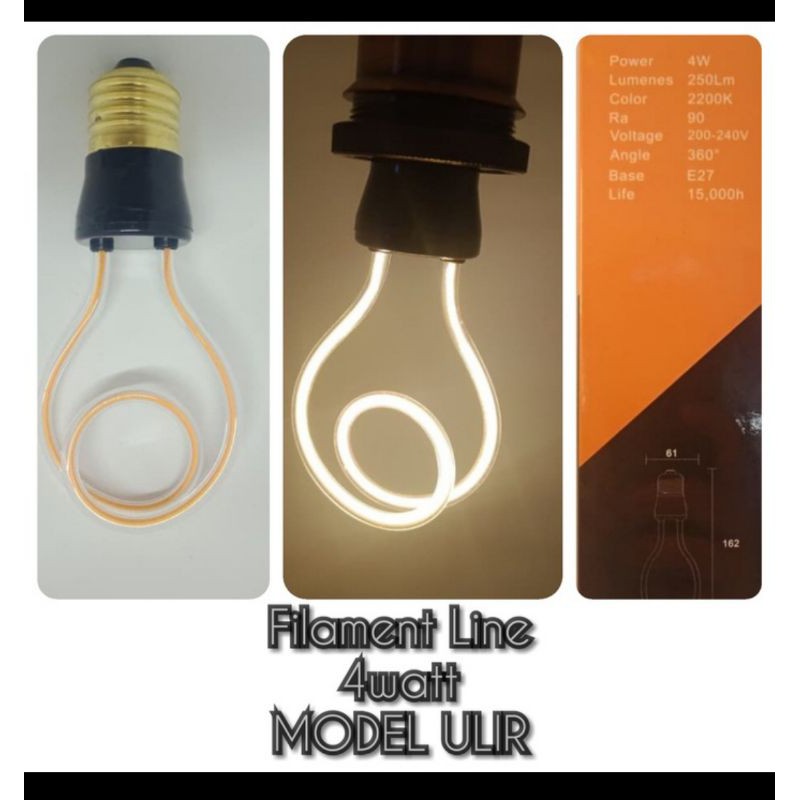 Lampu filamen led dekorasi interior lampu hias caffe led 4w