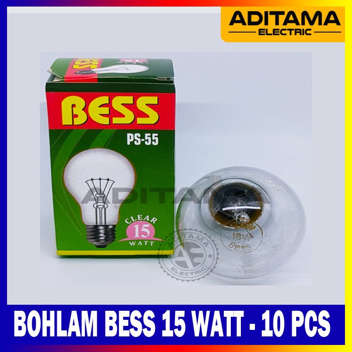 PAKET ISI 10 PCS LAMPU PIJAR BOHLAM BESS 15 WATT 15WATT 15W