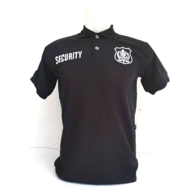 KAOS SECURITY - KAOS POLO SECURITY LOGO PUTIH - KAOS SECURITY HITAM LOGO PUTIH