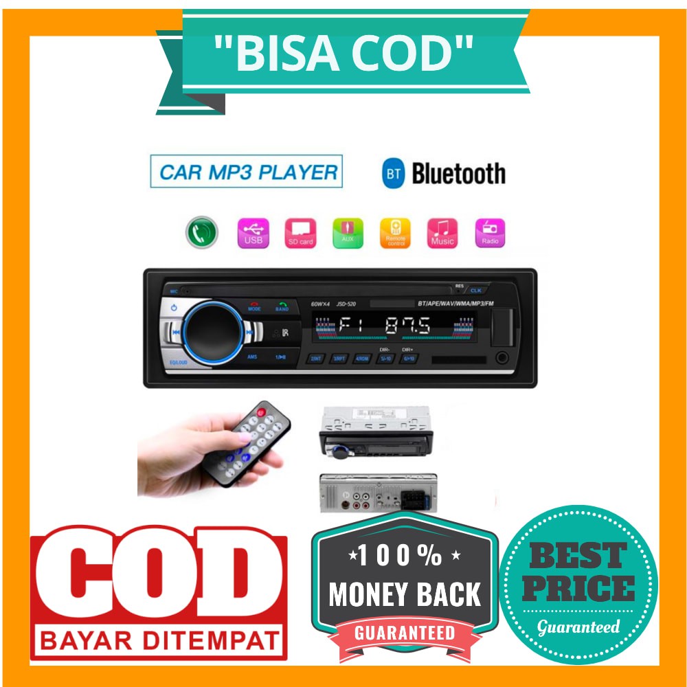 Taffware Tape Audio Mobil Multifungsi Bluetooth MP3 FM Radio - JSD-520 - Black