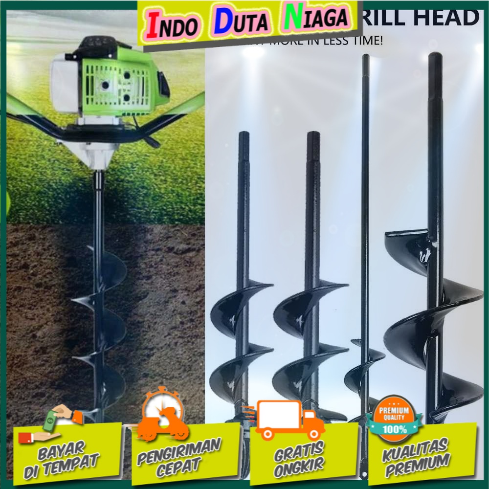 MPT Mata Bor Penggali Tanah Auger Spiral Drill Head 4x45cm - FG07