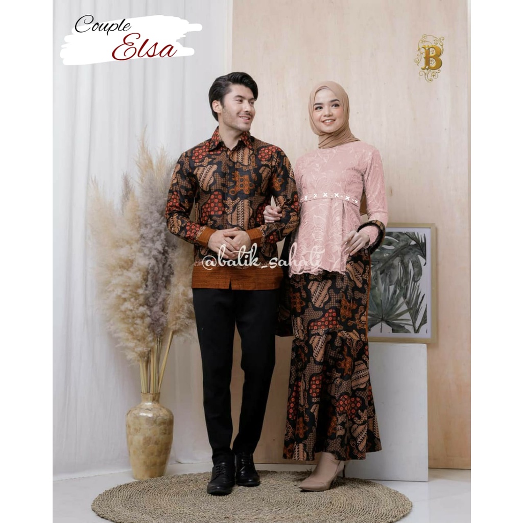 KHANSABATIK [ADA JUMBO] BASEERA BAJU COUPLE BATIK KEMEJA PRIA KEBAYA TERBARU MODERN WANITA BROKAT  Baju Pasangan