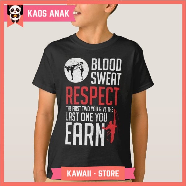 Kaos Baju Anak Blood Sweat Respect hapkido taekwondo karate judo