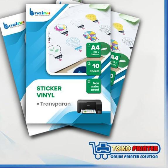 

Cuci Gudang|SQ16|Sticker Vinyl Inkjet A4 Transparan - Tembus pandang - Bening